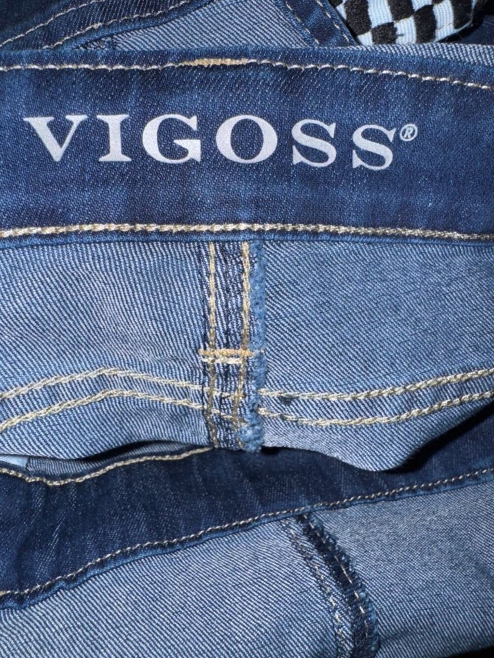 Vigoss Girls Denim Shortalls XL With Star Patch & Checkered Straps - Picture 3 of 5